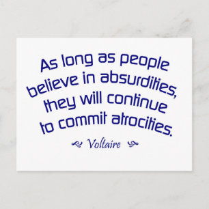 Carte Postale Voltaire sur les abréviations