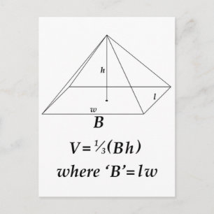 Carte Postale Volume d'une pyramide rectangulaire