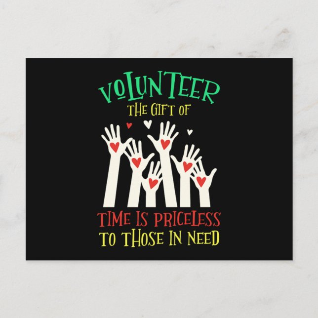 Carte Postale Volunteer Heart Vlunteers Volunteering Kindness Ch (Devant)