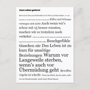 Carte Postale Vom Leben gelernt Motivations