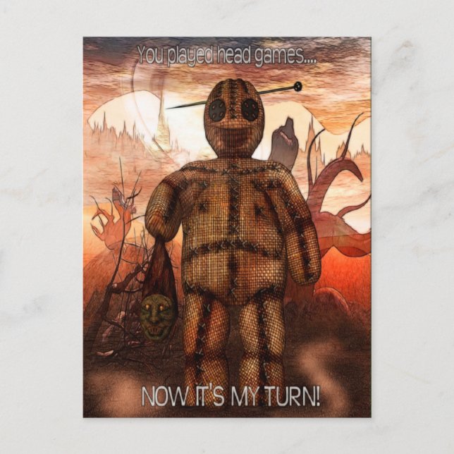 Carte Postale Voodoo-ing 1 "Head Games" FUNNY (Devant)