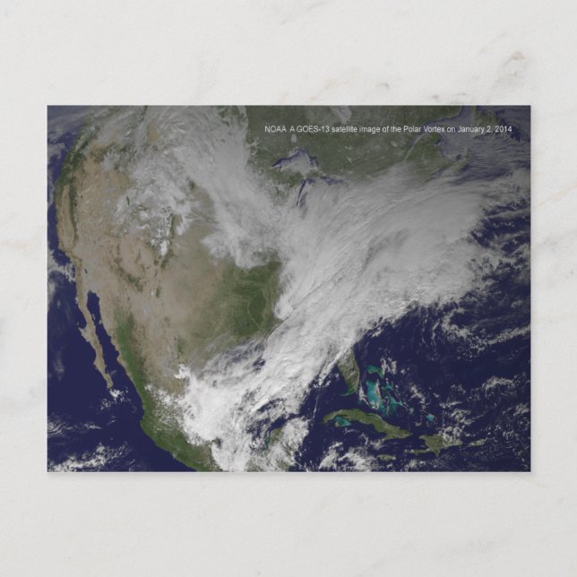 Carte Postale Vortex polaire 2014 Vague froide nord-américaine (Devant)