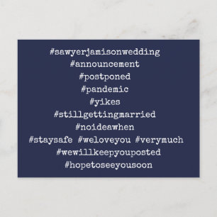 Carte Postale Vos 12 hashtags les plus lus de la marine Mariage