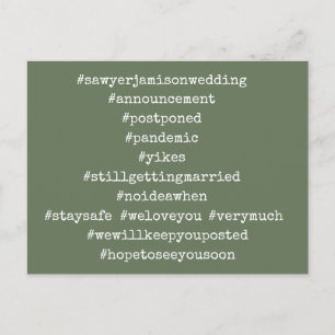 Carte Postale Vos 12 hashtags les plus lus Mariage Olive