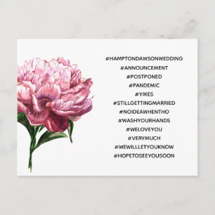 Carte Postale Vos 12 Meilleurs Hashtags Mariage Reporté Pivoine