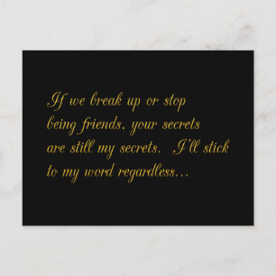 CARTE POSTALE VOS SECRETS SONT TOUJOURS MES SECRETS BREAKUP AMI