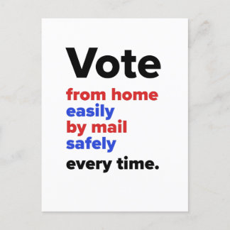 Carte Postale Vote à la maison à chaque fois — Simple