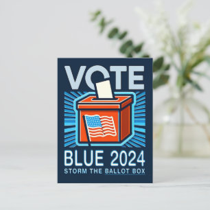 Carte Postale Vote Bleu 2024 Bulletin de vote Élection président