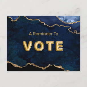 Carte Postale Vote bleu géodique doré