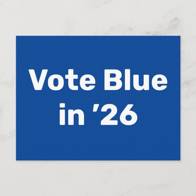 Carte Postale Vote Blue en 2026 (Devant)