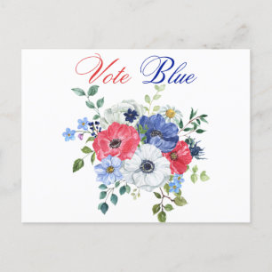 Carte Postale Vote Blue Voter USA Democratic Political Voter