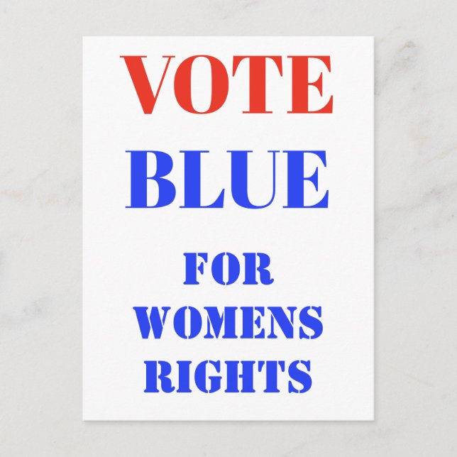 Carte Postale Vote Blue Voter USA Démocratique Rouge Bleu (Devant)