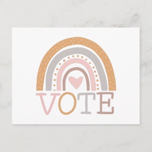 Carte Postale Vote   Cute Pastel Rainbow Text Design