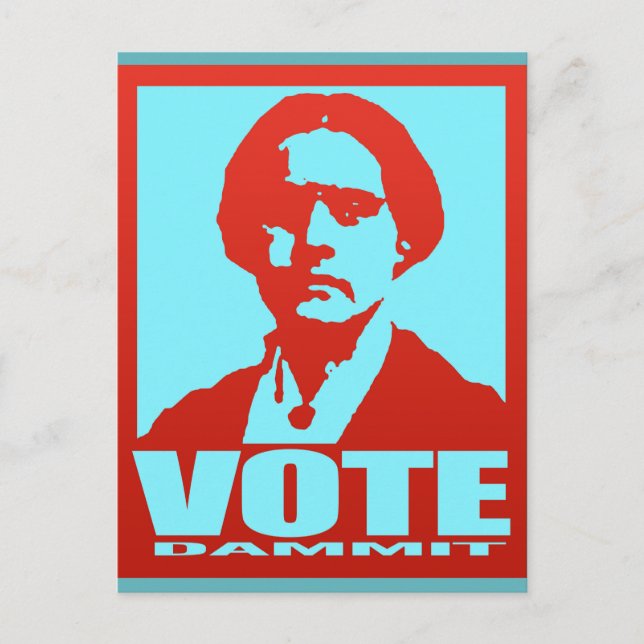 Carte Postale Vote Dammit Pop-Art Susan B. Anthony Custom (Devant)