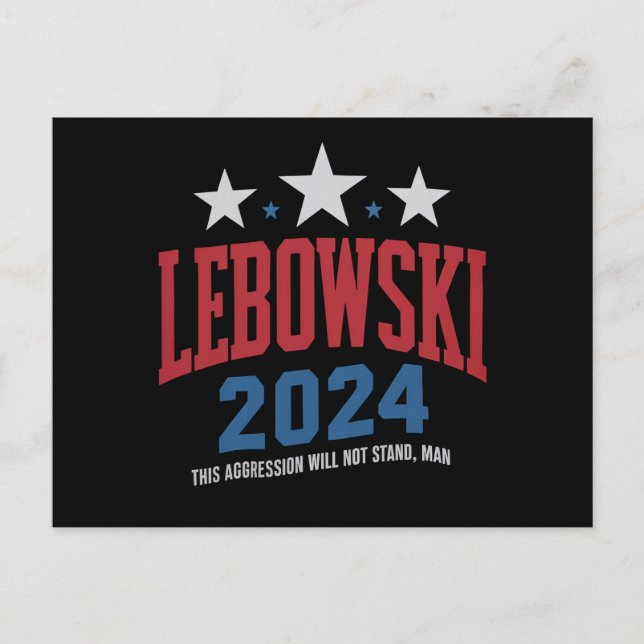 Carte Postale Vote drôle de Lebowski pour l'élection politique 2 (Devant)