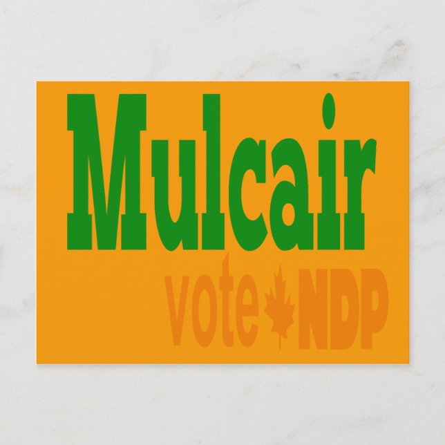 Carte Postale Vote Mulcair NPD (Devant)