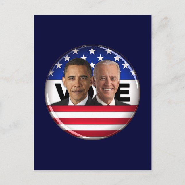 Carte Postale Vote Obama & Biden (Devant)