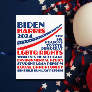 Carte Postale Vote pour la plateforme électorale Biden Harris 20