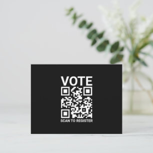 Carte Postale Vote Scan QR Code pour enregistrer noir personnali