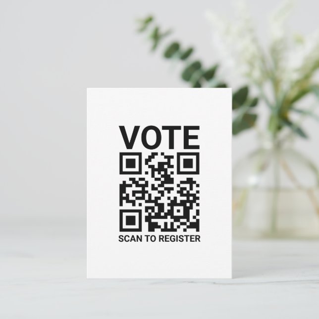 Carte Postale Vote Scannez le code QR pour enregistrer le texte  (Debout devant)