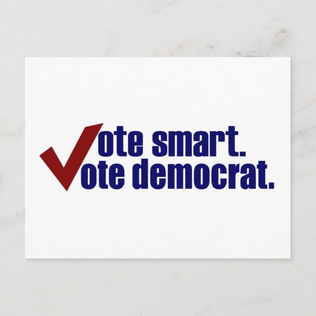 Carte Postale Vote Smart Vote Democrat (Devant)