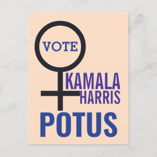 Carte Postale Vote Symbole féminin du président Kamala Harris