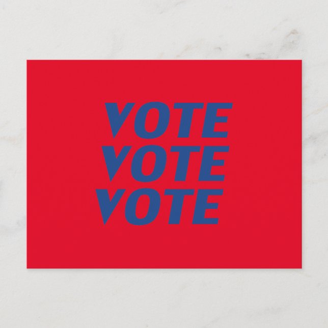 Carte Postale "Vote vote" bleu rouge (Devant)
