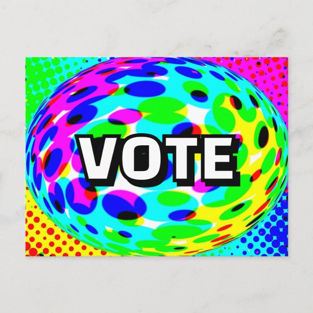 Carte Postale VOTE (Vous Pouvez Changer Le Mot) (Devant)