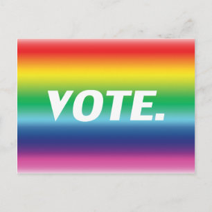Carte Postale "Voter" Fierté lgbtq lgbt couleurs du drapeau arc-