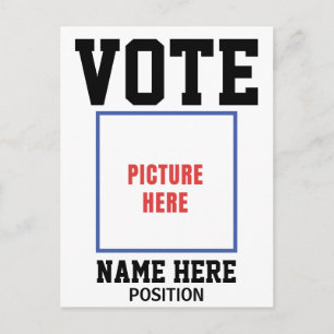 CARTE POSTALE VOTER LE NOM PERSONNALISER LA PHOTO