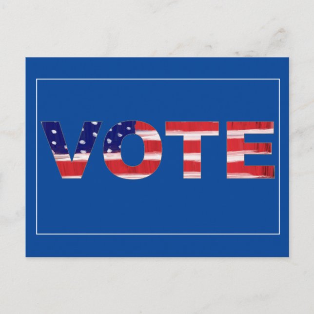 Carte Postale Voter Le Texte Dans Les Couleurs Du Drapeau (Devant)