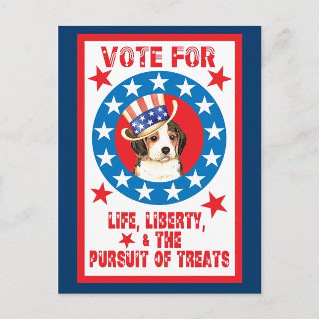 Carte Postale Voter pour le Beagle (Devant)