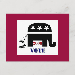 CARTE POSTALE VOTER REPUBLICAN EN 2008 POSTCARD