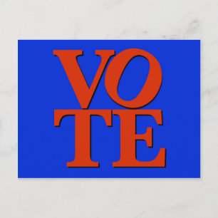 Carte Postale VOTER rouge et bleu