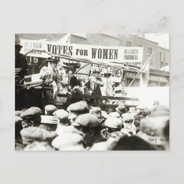 Carte Postale Votes pour les femmes, août 1908 (Devant)