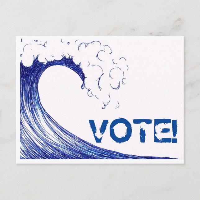 Carte Postale VOTEZ Blue Wave 2018 ! (Devant)