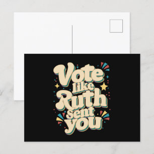 Carte Postale Votez comme si Ruth vous avait envoyé l'utérus fém