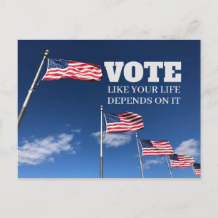 Carte postale VOTEZ comme si votre vie en dépendai