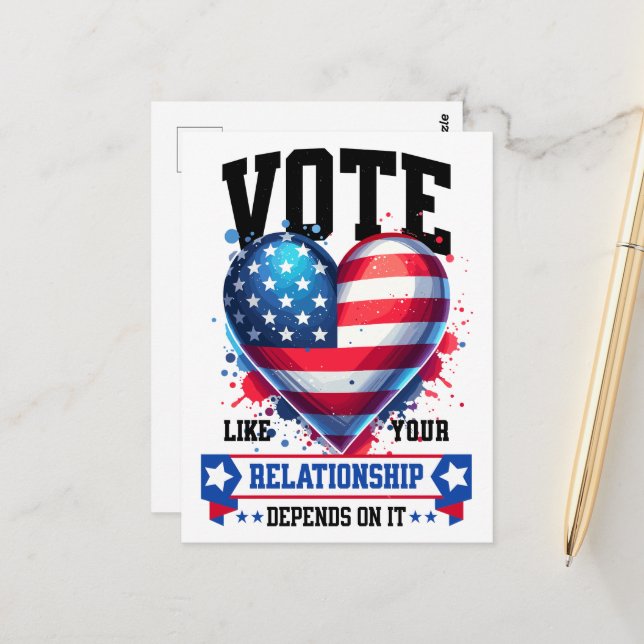 Carte Postale Votez Comme Votre Relation En Dépend (Devant/Arrière en situation)
