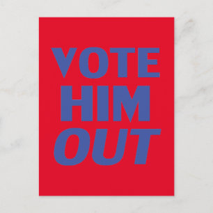 Carte Postale Votez-le en rouge et bleu moderne et audacieuse ty