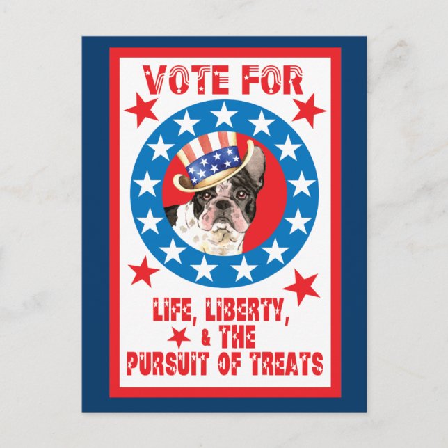 Carte Postale Votez pour Frenchie (Devant)