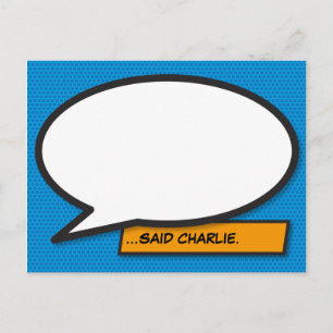 Carte Postale Votre bulle de dialogue amusante rétro bande dessi