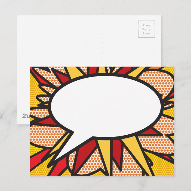 Carte Postale Votre bulle de message amusante rétro bande dessin (Devant / Derrière)