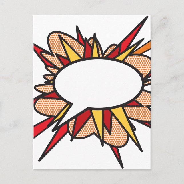 Carte Postale Votre bulle de message de discours amusant rétro b (Devant)
