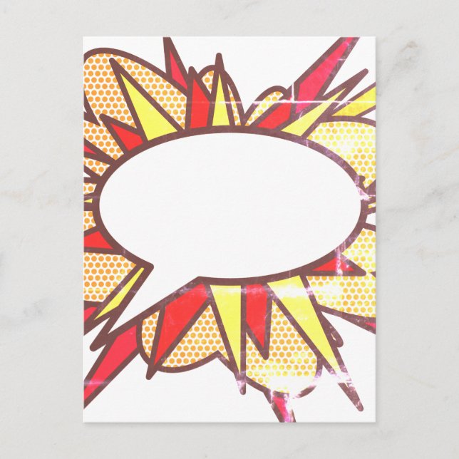 Carte Postale Votre bulle de message de discussion drôle rétro b (Devant)