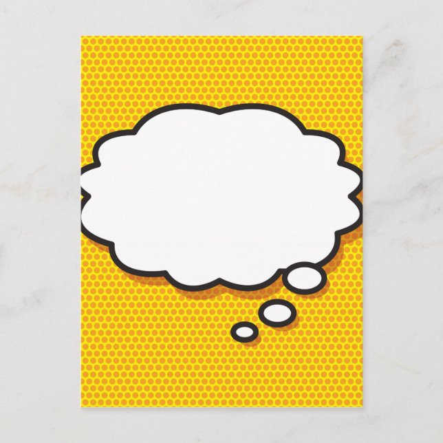 Carte Postale Votre bulle de pensée de message drôle rétro bande (Devant)