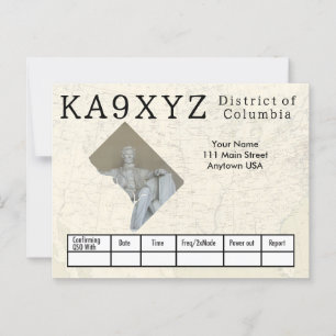 Carte Postale Votre district photo de Columbia Cutout Custom QSL