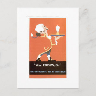 Carte Postale Votre illustration publicitaire vintage Edison Sir