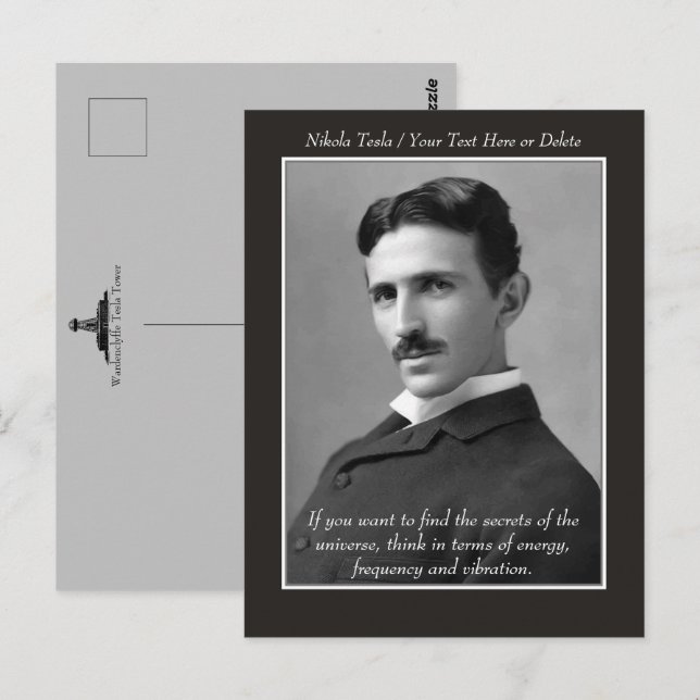 Carte Postale Votre inventeur de texte/couleur Nikola Tesla Phot (Devant / Derrière)