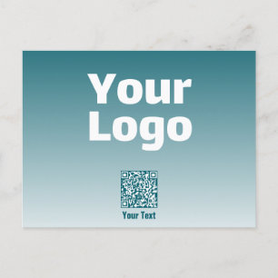 Carte Postale Votre logo avec code QR modifiable et ombre dégrad